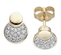 Orecchini A Perno Terra E Luna Con Zirconia Bianca In Oro Giallo 333 Per Donne