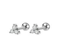 Orecchini a perno unici e alla moda, a forma di fiore, con zirconia cubica, in acciaio inox, ideali come regalo per le vacanze, feste di famiglia, matrimoni, acciaio inox, Zirconie sintetico