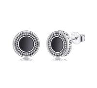 Orecchini a perno vichinghi, in argento Sterling con onice nero, gioielli vichinghi, idea regalo