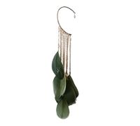 Orecchini a polsino con piume bohémien - Orecchini a clip per donna, senza piercing per matrimonio e festa(Green)
