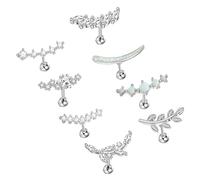 Orecchini a polsino in acciaio inox a mezzaluna geometrica, stile gotico, per uso quotidiano, idea regalo, Misura unica, come descritto, come descritto