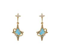 Orecchini a quattro stelle a forma di stella orecchini pendenti in cristallo blu Accessorio alla moda adatto per vacanze, lavoro e vita quotidiana