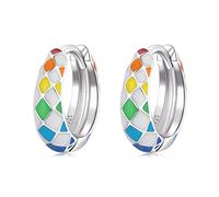 Orecchini a scacchi arcobaleno brillanti fibbie per le donne regalo di gioielli fini