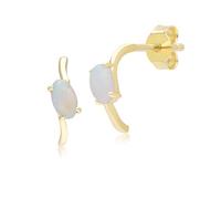 Orecchini A Mezza Hoops Ovali Classici In Oro Giallo 9 Carati