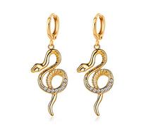Orecchini a serpente in oro per le donne orecchini gotici a serpente dichiarazione serpenti orecchini pendenti alla moda orecchini a cerchio goccia gioielli