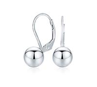 Orecchini A Sfera Con Perla Rotonda D'Argento 925 Da Donna, Semplici E Classici, Con Leva Posteriore, 8Mm