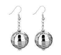 Orecchini a sfera da discoteca - Orecchini pendenti in argento con sfera a specchio anni '70, gioielli retrò per feste | Orecchini leggeri da donna, perfetti per feste a tema, compleanni, matrimoni e