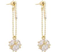 Orecchini a sfera da donna, lunghi e lineari, con nappa, bella lavorazione