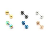 Orecchini a sfera in acciaio inox con perline piccole per le donne retrò gioielli vintage fronte retro orecchini a bottone a due lati professionisti della moda