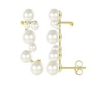 Orecchini a spina, orecchini a perno in oro, con perle piccole, 33 x 7 mm, per la festa del papà