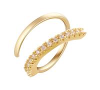 Orecchini a spirale in oro con pavé di zirconi, da donna