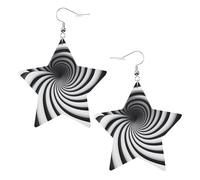 Orecchini a spirale in pelle a forma di stella, leggeri ed eleganti, per feste, balli e vita quotidiana.