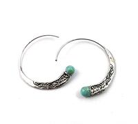 Orecchini a spirale, stile punk europeo e americano, stile retrò, con turchese. Professionali e alla moda