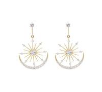 Orecchini a stella e luna che cadono, orecchini di atmosfera fresca, accessori alla moda ed eleganti, adatti per i viaggi quotidiani delle donne e per indossare feste