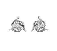 Orecchini a stella girevoli in argento sterling 925 | Placcatura in argento n. Pietra: 6 | Dimensioni gemma: 0,01-0,07 mm | Peso: 0,3 crt | Forma: rotonda | 3,28 grammi |LKE_W_00058