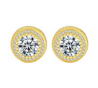 Orecchini a tacchetti magnetici per uomini e donne senza piercing con pietre di zirconia, accessorio alla moda senza dolore, con zirconi, Taglia unica, come descritto