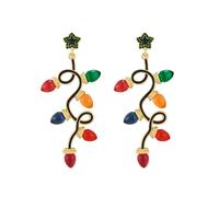 Orecchini A Tema Natalizio, Ghirlanda Floreale Creativa, Orecchini Con Diamanti Colorati, A Forma Di Cuore(A)