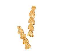 Orecchini a triangolo martellato irregolari, minimalista ed elegante, materiale in lega, testurizzato, ottimo per il pendolarismo e lo shopping femminile in più scenari