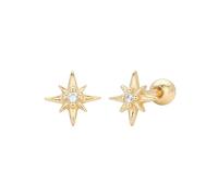 Orecchini a vite in argento Sterling a forma di stella con otto uomini, accessori da, Metallo