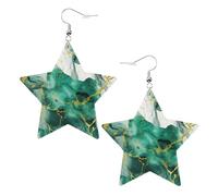 Orecchini Abstract Marble Green Teal Confortevoli Orecchini Donna Pendenti Leggero Waterdrop Di Orecchino Di Cuoio Per Decorazioni Mamma Vacanze