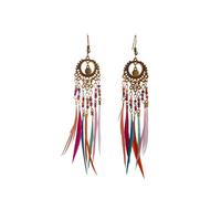 Orecchini accattivanti in argento con perle di riso, orecchini americani, Taglia unica, Piuma, Nessuna pietra preziosa