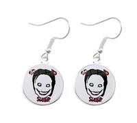 Orecchini accessori moda Jane e Jeff the Killer Orecchini pendenti cabochon di cristallo fatti a mano color argento gioielli regali cartoni animati, 25, Vetro, Peridoto creato