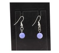 Orecchini Acciaio Inossidabile 1 Perla Agata Crazy Lace Blu 8 Fatto