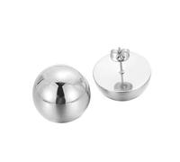 Orecchini Acciaio Inox, Donne Orecchini Argento Orecchini A Mezza Sfera 18mm in Acciaio Inossidabile