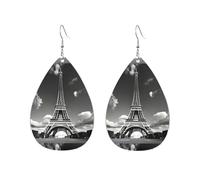Orecchini acrilici a forma di goccia carino Parigi Torre Eiffel e nuvola Stampa Leggero Fashion Teardrop Orecchini pendenti, One Size, Acrilico, Nessuna pietra preziosa
