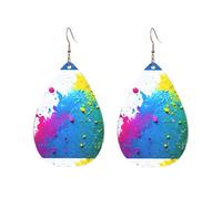 Orecchini acrilici a forma di goccia carino vernice splatter sfondo stampa leggera fashionTeardrop orecchini pendenti, One Size, Acrilico, Nessuna pietra preziosa