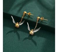 Orecchini ad ali fantasy con catena oro colore argento orecchini da donna pen...
