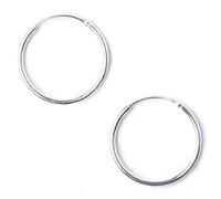 Orecchini ad anello, in argento Sterling, piccoli, estremità a cerniera, 10 mm.