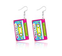 Orecchini al Neon da Donna Anni '80 Retrò, Orecchini Neon Vintage, Accessori Anni 80, Carnevale Donna per Abbigliamento, Accessori per la Consegna di Carnevale (C)