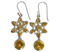 Orecchini al quarzo limone, 10 mm, 4 mm, 5 x 4 mm, in argento Sterling, con pendente a goccia, gioielli con pietre preziose gialle brillanti, regalo fatto a mano per le donne, 10, 4, 5x4, Argento