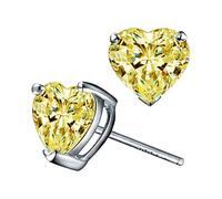 Orecchini alla moda a forma di cuore con zirconi con cuori colorati e orecchini a forma di cuore con la loro graziosa forma a cuore simboleggiano amore e caldi cerchi spessi, Misura unica, rame