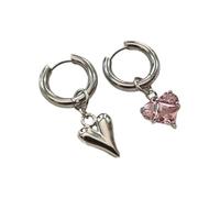 Orecchini alla moda a forma di cuore con zirconia cubica, eleganti orecchini a forma di cuore di ispirazione francese, gioielli alla moda accessori per orecchie dal design francese