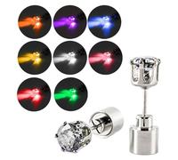 Orecchini alla moda che si illuminano all'orecchio gioielli abito da sera club lampeggiante strass luminosi catena di cristallo orecchini per le donne, Misura unica, come descritto, come descritto