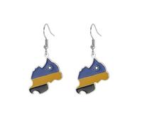 Orecchini alla moda con mappa colorata ispirano anelli per orecchie eleganti pendenti accessori per individui avventurosi orecchini eleganti, Silver, come descritto, come descritto