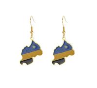 Orecchini alla moda con mappa colorata ispirano anelli per orecchie eleganti pendenti accessori per individui avventurosi orecchini d'oro, Gold, come descritto, come descritto