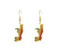 Orecchini alla moda con mappa colorata ispirano orecchini pendenti eleganti accessori per individui avventurosi, Gold, come descritto, come descritto