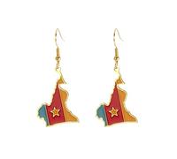Orecchini alla moda con mappa colorata ispirano orecchini pendenti eleganti accessori per individui avventurosi, Gold, come descritto, come descritto