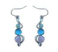Orecchini alla moda con pietre preziose occhio di gatto orecchini pendenti opali colorati eleganti cristallo artificiale accessori per orecchie da donna orecchini occhi di gatto
