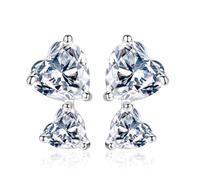 Orecchini alla moda con zirconia cubica con montatura a griffe, in metallo, anallergici, comodi da indossare per le donne, accessori per feste, orecchini con pietre preziose in lega, Misura unica