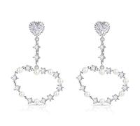 Orecchini alla moda con zirconia cubica con montatura a griffe, in metallo, anallergici, comodi da indossare per le donne, accessori per feste, orecchini con pietre preziose in lega, Misura unica