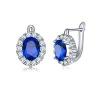 Orecchini alla moda con zirconia cubica con montatura a griffe, in metallo, anallergici, comodi da indossare per le donne, accessori per feste, orecchini con pietre preziose in lega, Misura unica