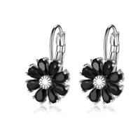 Orecchini alla moda con zirconia cubica con montatura a griffe, in metallo, anallergici, comodi da indossare per le donne, accessori per feste, orecchini con pietre preziose in lega, Misura unica