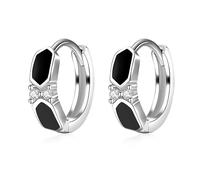 Orecchini alla moda cool e chic, orecchini con zircone a contrasto in bianco e nero, squisiti accessori di lusso leggeri per le donne, adatti per il pendolarismo quotidiano e gli incontri