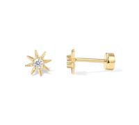 Orecchini alla moda e versatili con testa piatta filettata con occhi di diavolo femminili e orecchini a forma di stella a otto punte tempestati di diamanti