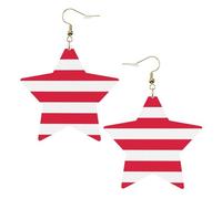 Orecchini alla moda in pelle a stella, perfetti per decorazioni per feste o regali. Bandiera polacca bianca, One Size, Cloruro di polivinile rame argento, Nessuna pietra preziosa