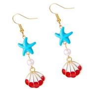 Orecchini alla moda Marine Life metallizzati Conch Conch Charme orecchini comodi, regalo perfetto per ragazze e donne in spiaggia gioielli in lega, Taglia unica, come descritto
